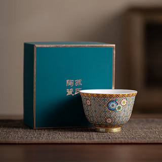 苏氏陶瓷（SUSHI CERAMICS）品茗杯省级大师郑文强掐丝银主人杯功夫茶杯