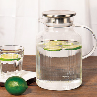 Scybe 喜碧 耐热玻璃凉水壶 1.8L家用大容量冷水壶冷热两用花茶壶玻璃杯伊诺