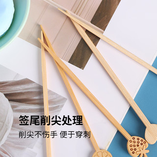 法禧龙（Faxilon）竹木水果叉子一次性水果签家用蛋糕叉甜品叉零食点心叉50支装