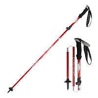TFO 登山杖 户外装备铝合金超轻超短伸缩折叠徒步爬山手杖2502101 红色
