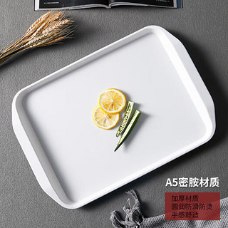 佳驰（JIACHI）商用密胺托盘 长方形仿瓷15.5英寸茶盘方盘早餐盘1个装 5个起售