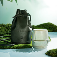 EDENUS 万仟堂 茶具高档 陶瓷快客杯一壶一杯旅行户外套装 便携包春竹