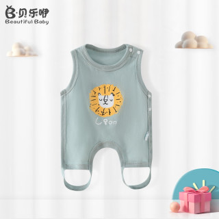 贝乐咿肚兜婴儿护肚宝宝夏季肚围薄款纯棉男女新生儿护肚背心连腿 1813小狮子 80
