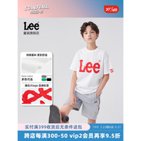 李 Lee童装男女儿童短袖T恤2023新品夏季纯棉立体厚板印花打底衫上衣 白色 150