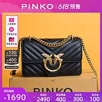 PINKO 品高 新款时尚迷你羊皮小香风女包单肩斜挎飞鸟燕子包