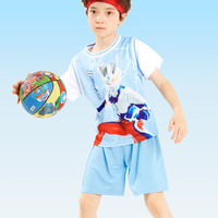 多妙屋奥特曼儿童篮球服套装男童比赛训练运动夏季薄男孩短裤速干幼儿园 蓝色 110