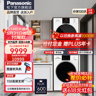 Panasonic 松下 白月光3.0PP  NVAE+F1AR2 除菌版热泵洗烘套装 10公斤