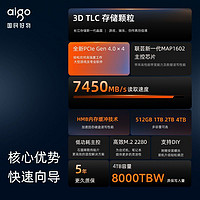 aigo 爱国者 P7000Z NVMe M.2 固态硬盘 4TB（PCIe 4.0）