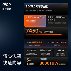 aigo 爱国者 P7000Z NVMe M.2 固态硬盘 4TB（PCIe 4.0）