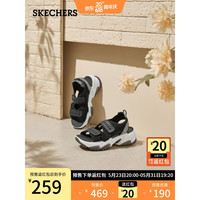 SKECHERS 斯凯奇 小奶熊女透气厚底运动沙滩鞋机甲凉鞋119310 黑色/BLK 36