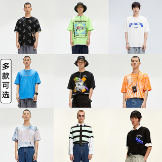GXG男装夏季潮流印花圆领情侣字母短袖T恤 印花款I 185/XXL