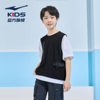 ERKE 鸿星尔克 童装2023夏季新款男童短袖t恤篮球卡通大童潮酷儿童上衣
