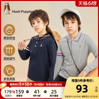 暇步士 童装男童长袖Polo衫秋装新款大童宝宝休闲儿童T恤
