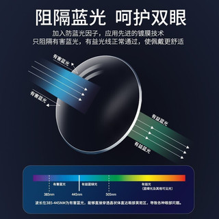 镜邦 近视眼镜男可配度数商务半框合金眼镜框防蓝光眼镜男 D200黑色 配万新1.56防蓝光镜片