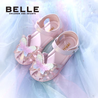 BeLLE 百丽 童鞋女童公主鞋新款宝宝软底防滑小童鞋子儿童包头水晶凉鞋潮