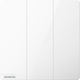 西门子（SIEMENS） 皓彩雅白色无边框大面板 开关插座面板家用暗装86型 三开单控