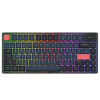 AJAZZ 黑爵 AK832 Pro 81键 2.4G蓝牙 多模无线机械键盘 墨红赋 红轴 RGB