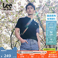 LeeXLINE23春夏新品凉感轻薄标准男短袖Polo衫LMT00547-Y 黑色 M