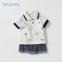 杰里贝比男童夏套装儿童夏季polo短袖两件套帅气新款一岁宝宝衣服