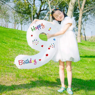 宫薰六一数字气球生日派对场景布置装饰气球惊喜送女孩周年宝宝周岁6