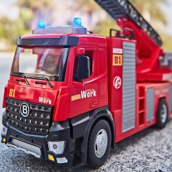 youbeixing 优贝星 大号仿真可喷水合金消防车模型儿童玩具车云梯救援车3岁男孩4女孩