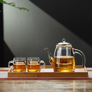绿昌明玻璃煮茶壶茶水分离耐热高硼硅玻璃内胆泡茶壶复古高登壶 高登壶730ml