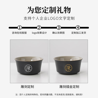 琦轩源茶杯高档个人专用陶瓷功夫品茗杯茶盏日式单只个精致喝茶的小杯子 黑陶忆心品茗杯6杯
