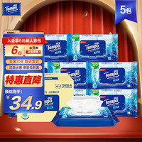 得宝（TEMPO）湿厕纸 深澈水感 私密呵护可冲散 湿纸巾 湿巾私处 湿厕纸 40片*3包+10片*2