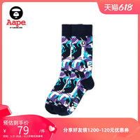Aape旗舰店男装秋冬多色猿颜刺绣小标迷彩潮流长袜4293XXH