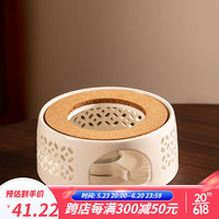 瓷牌茗茶具(cipaiming teaset)温茶炉陶瓷小火炉家用围炉煮茶温茶器室内玻璃茶壶茶杯茶具套装 白玲珑斜面蜡烛台+蜡烛匙