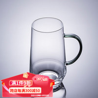 容山堂耐热玻璃杯子带把绿茶杯透明水杯办公室泡茶杯家用冷水杯 玻璃绿茶杯-岩黑把420ml