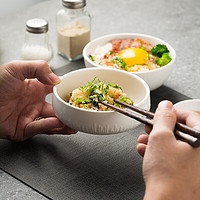 青木尚瓷日式吃饭碗家用米饭碗简约白色陶瓷碗小碗高级感吃面碗陶瓷小菜碗 单独流星雨饭碗
