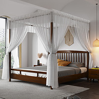 客家木匠 全实木架子床 蚊帐家用1米5单人床主卧双人罩子床1.8米民宿四柱床