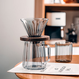 SDX香手冲咖啡壶套装咖啡滤杯分享壶折滤纸v60过滤咖啡器具 透明色  滤杯