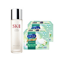 SK-II 3件套装 | SK-II日本日版SK2神仙水230ml+尤妮佳保湿绵柔化妆棉66枚/盒*2盒(保税)