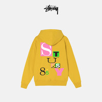 STUSSY斯图西 后幅跳色logo印花连帽卫衣外套 春季男女同款