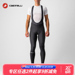 castelli 蝎子castelli男秋冬cx越野轻量化植绒保暖骑行服背带长裤 010黑色 L