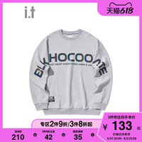it :CHOCOOLATE男装圆领卫衣秋季个性幻彩logo印花3033XF