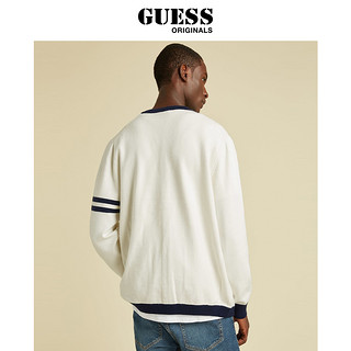 GUESS Originals男倒三角LOGO针织开衫-M1BR46Z2K30 M OFWT-白色