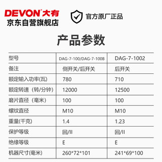 DEVON 大有 DAG710W角磨机 后开关