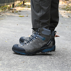 SCARPA 思卡帕 防滑徒步鞋ZG TREK零重力穿越版GTX防水减震高帮耐磨登山鞋 钛灰拼湖水蓝 43