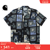 Carhartt WIP复古花朵种子图案印花休闲短袖夏威夷衬衫030041I