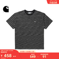Carhartt WIP短袖T恤城市风LOGO字母刺绣华夫布条纹宽版222052J