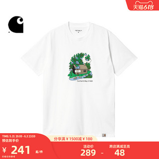 Carhartt WIP短袖T恤男装春夏卡通风树林木屋图案印花I031021J