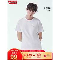 Levi's 李维斯 2023夏季男士休闲潮流短袖刺绣LOGO质感t恤时尚易穿搭 白色 M