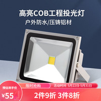 凡甄led投光灯 射灯户外防水室外灯庭院照明工地照射灯超亮强光 背包款50W白光