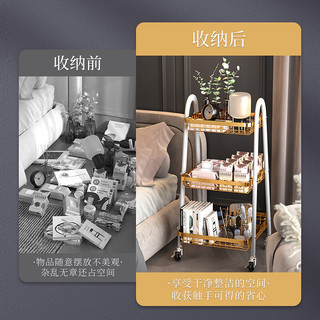 佳帮手 Joybos置物架三层 收纳推车滚轮厨房客厅卧室浴室多功能储物架落地架