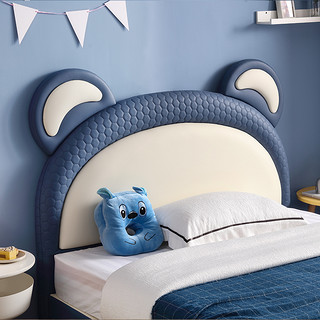 护童儿童床男孩单人床1.5米儿童房卧室家具现代简约软包床皮艺床