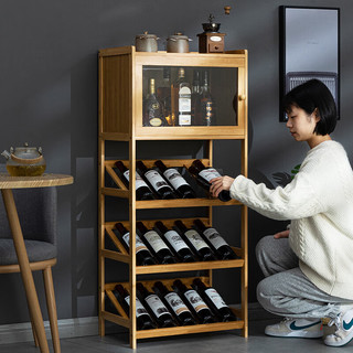 淘之良品吧台红酒架家用酒柜客厅展示柜隔断柜玄关柜靠墙欧式角柜置物架子 原色-四层52长