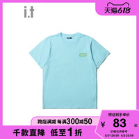 it BLOCKAIT情侣款短袖T恤夏季潮流休闲时尚街头logo印花00256XG